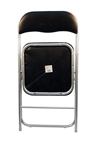 La Silla Española - Pack 4 Sillas plegables fabricadas en aluminio con asiento y respaldo acolchados en PVC, modelo Sevilla, Color negro. Medidas 78x43,5x46 cm