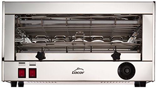 Lacor 69172 Tostador Eléctrico Horizontal Parrilla Simple, Gris, 2400 W