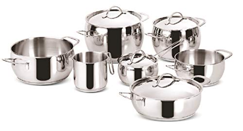 Lagostina Euforia Batería de Cocina, Acero Inoxidable, Plateado, 13 Unidades