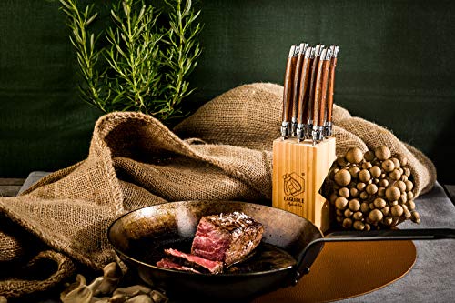 Laguiole Style de Vie Premium Line - Cuchillo para carne (1,8 mm de grosor, 6 piezas), color madera