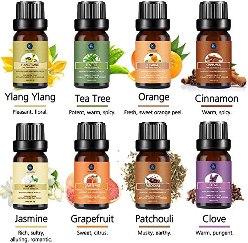 Lagunamoon Aceites Esenciales, Top 16 Set de Regalo de Aceites de Aromaterapia, Lavanda, Eucalipto, Hierba de Limón, Romero, Menta, Arból de Té, Aceites Esenciales para Humidificador, 100% Puros