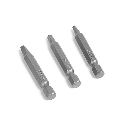 LAITER 9 piezas Puntas de destornillador de cabeza cuadrada magnéticas 1/4 ″ Varilla de vástago hexagonal Broca SQ1 SQ2 SQ3 Destornillador Destornillador 50 mm de largo Acero al carbono S2