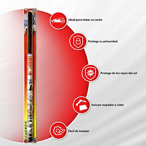 Lamina Solar Coche 300 cm De Lamina para Tintar Lunas De Coche Autoadhesiva Incluye Raspador y Cuter
