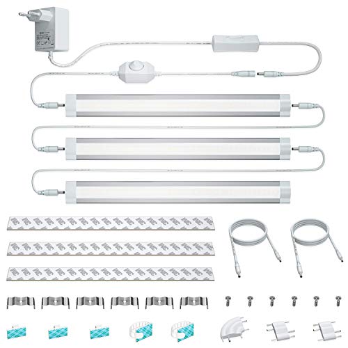 lampaous LED Gabinete lámpara blanco frío regulable – Fregadero Leuchten iluminación Armario vitrina Leuchten Cocina lámpara 42 SMD 3 Pack 12 W 12 V DC