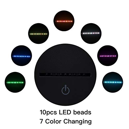 Lámpara 3D Lámpara de mesa de ilusión nocturna con forma marciana batería AA/USB Interruptor táctil/remoto 7 colores para decoración de mesa y decoración nocturna