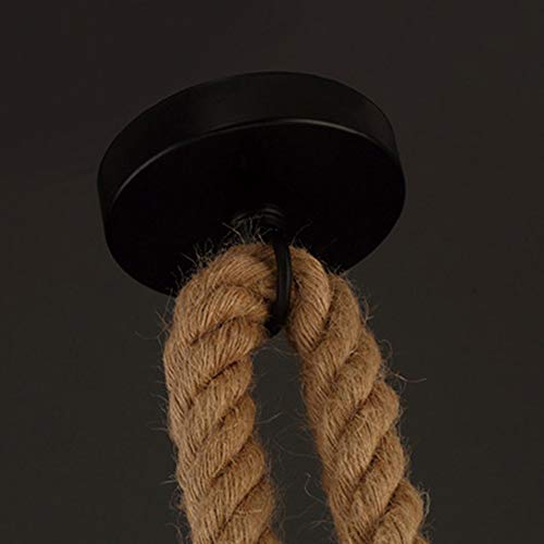 Lámpara colgante industrial, XINYANSEE cuerda doble de cabeza de cáñamo Iluminación colgante para comedor, sala, restaurante, bar, cafetería - longitud 100cm(50cm+50cm)