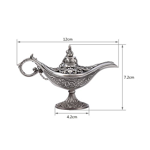 Lámpara de Aladino de Aleación de Zinc Aladdin Genie Pot Lámpara para Decoración de Hogar Regalo de Vacaciones