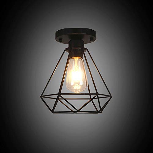 Lampara del Techo Vintage Hierro, Retro Colgante de Techo Industrial Luz, Lámpara de techo Vintage Industrial, E27 Iluminación Dormitorio Cocina Sala de estar Loft Comedor Baño Pasillo Porche