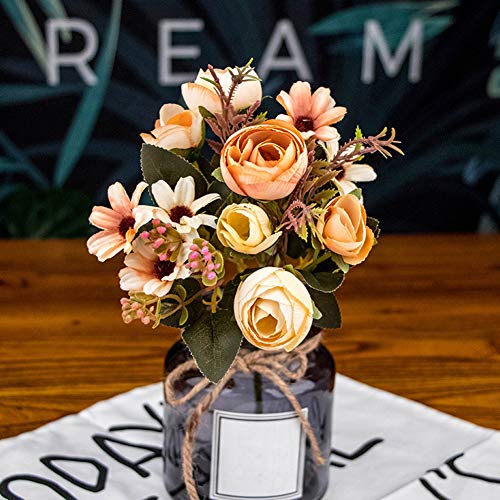 lamta1k Rama Decoraci¨®n de Flores Artificiales Toque Real para Interior Oficina Exterior en el hogar Colores Vibrantes con un Toque Real. Boda en casa Oficina del Hotel Jard¨ªn Decoraci¨®n - Azul