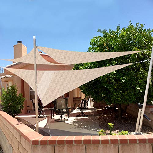 Laneetal Toldo Vela de Sombra Cuadrado Bloquear UV Transpirable Resistente para jardín Exteriores Poliéster 2 x 2 m Crema