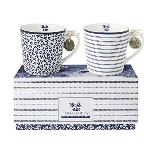 Laura Ashley - Juego de tazas con asa (10,6 x 8 cm, 2 piezas, tamaño pequeño), diseño de flores