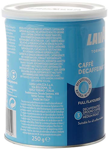 Lavazza Café Molido Espresso Dek Classico, Descafeinado 250 g