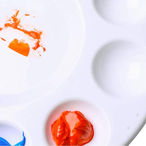 Lawei 24 Unidades Paleta de plástico para pintura con 10 Agujero del Pulgar para pulgar para manualidades pintura profesional
