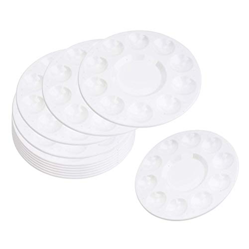 Lawei 24 Unidades Paleta de plástico para pintura con 10 Agujero del Pulgar para pulgar para manualidades pintura profesional