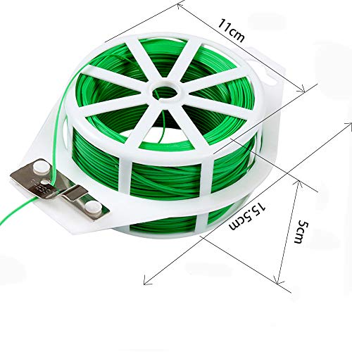 Lazos de Torcedura Plantas 2 PCS (100 Metros por Rollo) Alambre de Atar, Corbata para Plantas de Jardín, Bridas de Alambre Verde, con Cortador, PVC y Alambre de Hierro, para Jardinería Hogar Oficina