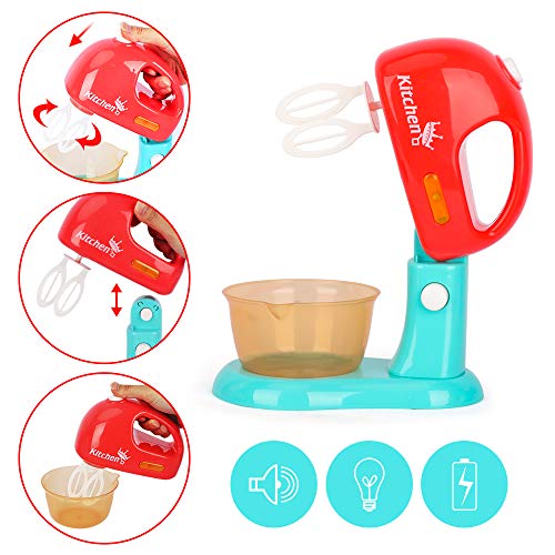 LBLA Juguetes de Electrodomésticos de Cocina, Juego de Roles de Cocina, Juguetes de Cocina Accesorios para Niños electrodoméstico con Licuadora Tostadora,Frutas