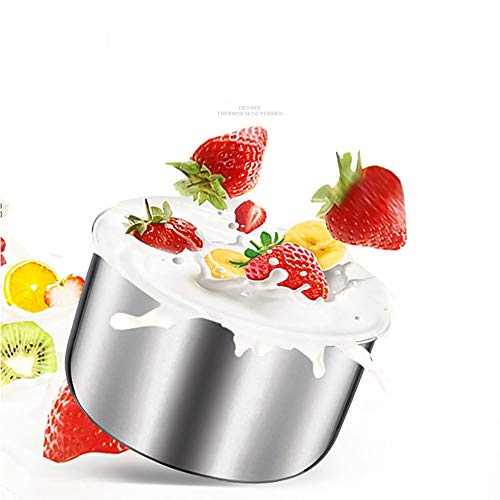 LCDYMini Máquina De Yogurt Inteligente, Máquina De Fermentación Natto Multifuncional De Acero Inoxidable con Revestimiento De Vino De Arroz, Hogar De Oficina,Rosado
