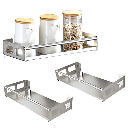 Ldawy Estante organizador de cocina,Estante organizador de acero inoxidable sin perforación de 2 piezas para el baño de la cocina (30 * 12 * 4.5 cm)