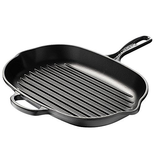 LE CREUSET 20194320000422 Sartén Parrilla - Cacerola (Sartén Parrilla, Negro, Hierro Fundido, Cerámico, Gas, Inducción, Hierro Fundido, 320 mm)
