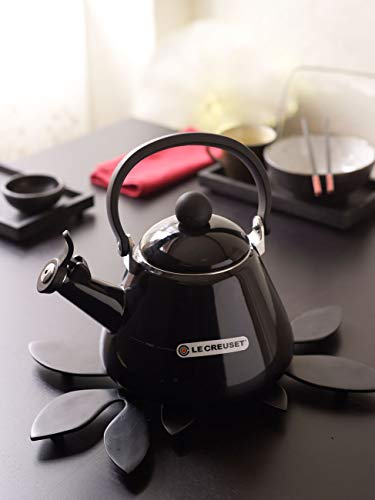 Le Creuset Tetera, Capacidad: 1.6 L, Acero esmaltado, Mango fenólico, Kone, Negro