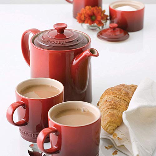 Le Creuset Tetera clásica, Redonda, 1,3 L, Cerámica de gres, Rojo (Cereza)