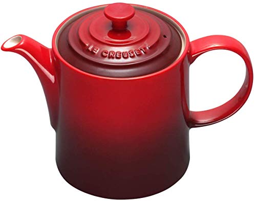 Le Creuset Tetera clásica, Redonda, 1,3 L, Cerámica de gres, Rojo (Cereza)