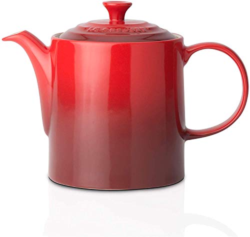 Le Creuset Tetera clásica, Redonda, 1,3 L, Cerámica de gres, Rojo (Cereza)