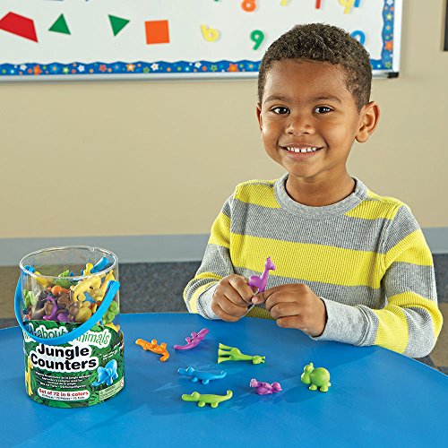 Learning Resources- Locos por los Animales, Figuras de la Jungla, Juego de 72, Color (LER3361) , color, modelo surtido