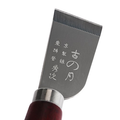 Leathercraft Cutting Knife,Buena Calidad Acero Inoxidable Pala Cuchillo de Corte de Piel Craft DIY Herramienta Corte de Cuero Chipping Peeling Skiver Cuchillo Biselador Herramienta con Mango de Madera