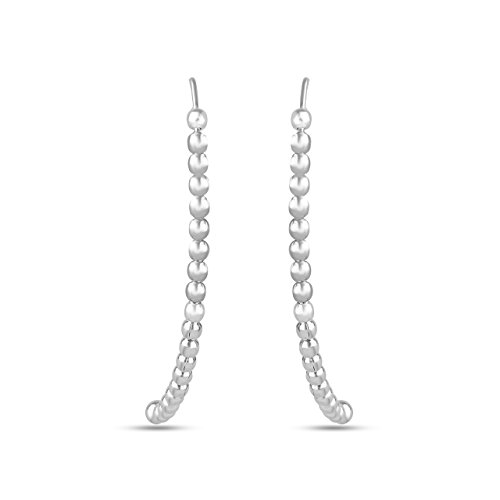 LeCalla Pendientes de plata de ley Roscadora de joyería de plata bolas de alambre ligero para mujeres