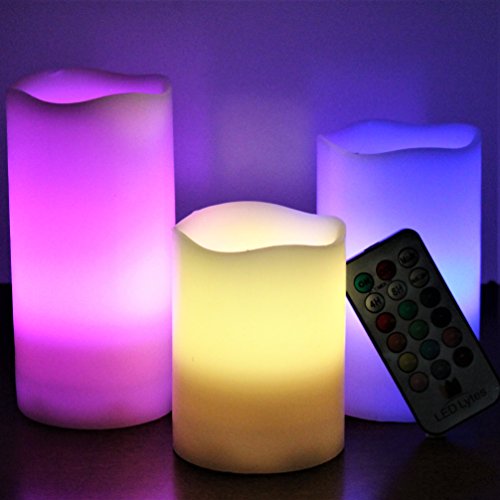 LED Lytes Velas de Parpadeo Marfil Pack de 3