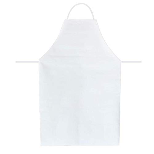 LEEApron Delantal, Engrosamiento de Terciopelo Negro y Blanco, Cuero de Delantal Industrial, Impermeable y Resistente al Aceite, Resistente a ácidos y álcalis, Cocina de hostelería, Delantal Blanco