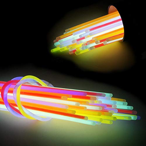 LeeHur - Paquete de 100 barras/pulseras fluorescentes para fiestas, partidos, etc, colores surtidos