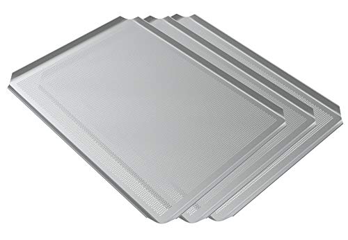 LEHRMANN Set de 3 Bandejas perforadas 45 x 35 cm Placa para la panadería Bandeja para horno MIWE WIESHEU BONGARD ELOMA