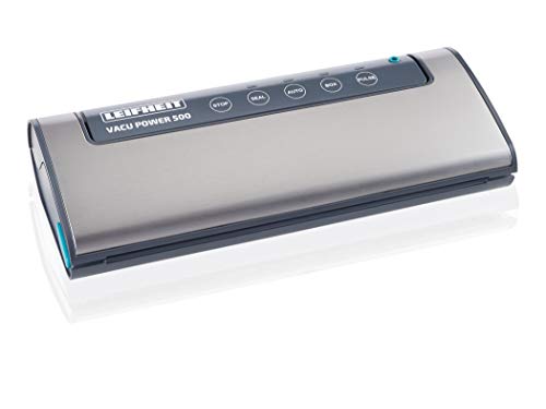 Leifheit Envasadora al vacío doméstica Vacu Power 500, selladora al vacío con doble soldadura, ideal para sous vide, con 10 bolsas de 20 x 30 cm