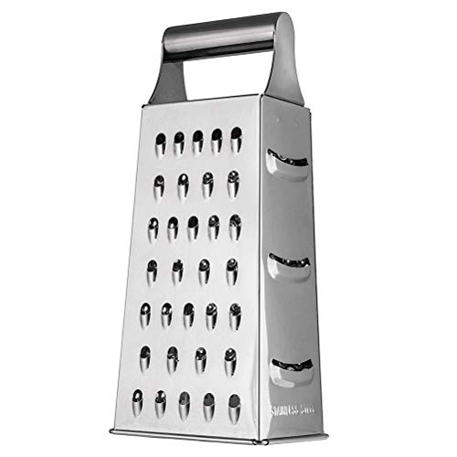 Leikance rallador de cocina de acero inoxidable, rallador multiusos de 4 lados para cocina, verduras, frutas, quesos