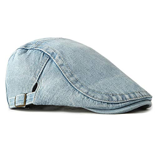 Leisial Sombrero de Boina Vaquera Gorra con Visera Casquillo Vintage Sencilla Ocio al Aire Libre Sombrero del Sol Protector Solar para Unisex-Adult,Azul Claro