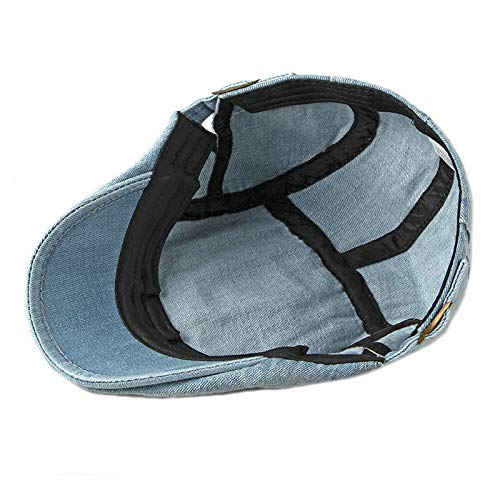 Leisial Sombrero de Boina Vaquera Gorra con Visera Casquillo Vintage Sencilla Ocio al Aire Libre Sombrero del Sol Protector Solar para Unisex-Adult,Azul Claro