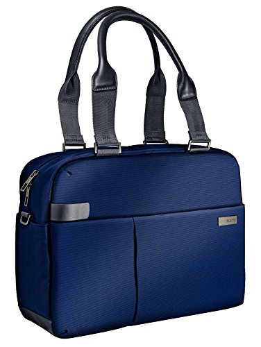 Leitz 60180069, Bolso para ordenador portátil de 13,3" Smart Traveller, Poliéster/Piel, Azul titanio