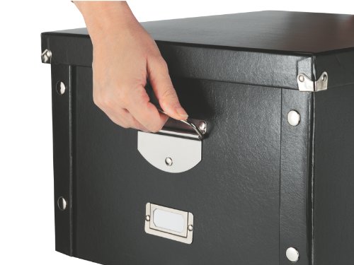 Leitz Snap'n'Store 60670095 - Caja de cartón Duro para Carpetas Colgantes, Color Negro