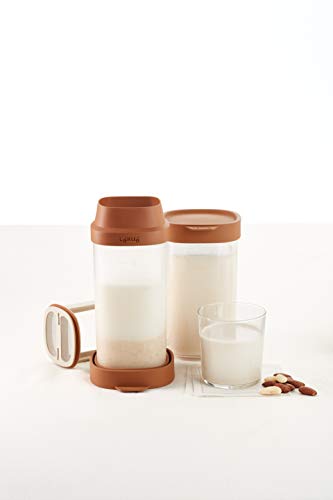 Lékué 8420460013099 Recipiente para elaborar bebidas vegetales caseras, 1000 milliliters, Plástico, Marrón