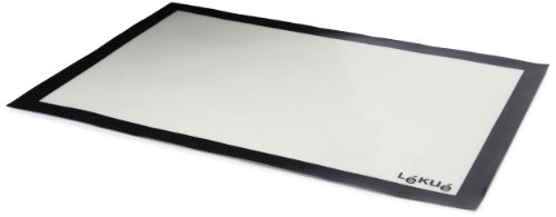 Lékué tapete coccion 60x40, Silicona, Blanco y Negro, 60 x 40 cm