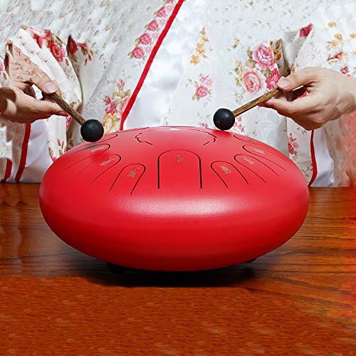 Lengua Tambor de Acero Instrumentos de percusión de la Mano 12 Pulgadas 13 Nota de Acero Lengua Yoga Tambor de Mano del Tanque del Tambor Instrumentos de percusión Música meditación Principiante Mano