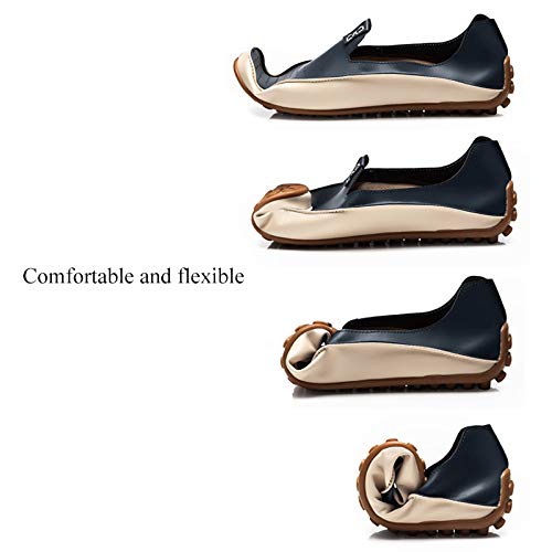 Leobtain Men Mocasines de Conducción Barco Informal Zapatos de Cuero Zapatos Deslizamiento Ligero en Mocasines