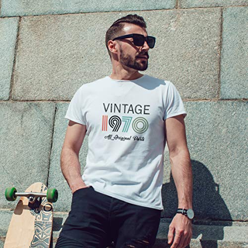 lepni.me Camisetas Hombre Personalizado con Cualquier Año Regalo Vintage Todas Las Piezas Originales (XX-Large Negro Multicolor)