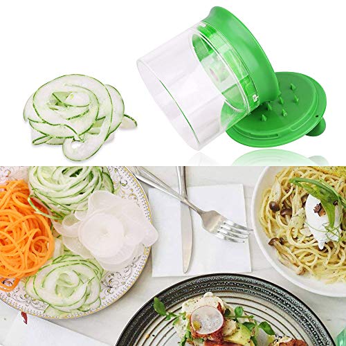 Letilio Cortador de Verduras - Espiral Vegetal Cortador manual para Zucchini Spiralizer,Rallador de Zanahoria,Cortador de Patatas Ensalada,Tapas etc.