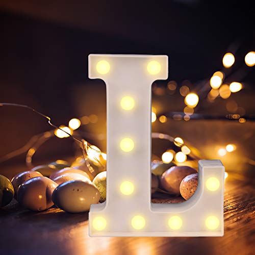 Letras LED iluminadas con luz blanca cálida, luz nocturna para casa, fiestas, bares, bodas o decoración de fiestas