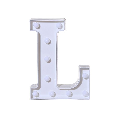 Letras Led Letras Decorativas Letras Alphabet Light Luces De Espejo Del Alfabeto A-Z con Luces de LED para Decoración de DIY Wedding Party Dormitorio Decoración (L)