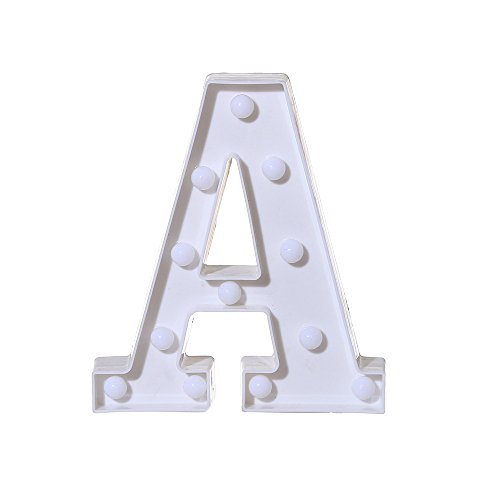Letras Led Letras Decorativas Letras Alphabet Light Luces De Espejo Del Alfabeto A-Z con Luces de LED para Decoración de DIY Wedding Party Dormitorio Decoración (A)