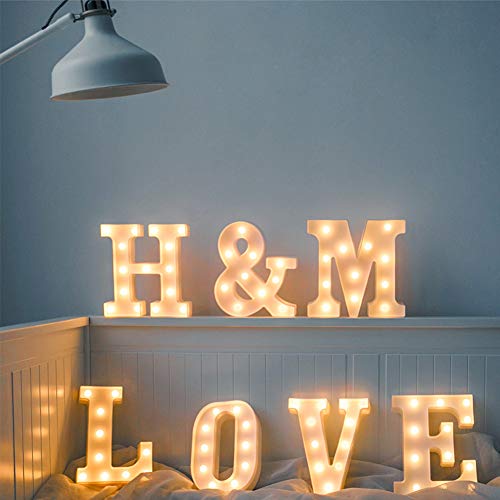 Letras Led Letras Luminosas Decorativas Letras Alphabet Light Luces De Espejo Del Alfabeto A-Z con Luces de LED para Decoración de DIY Wedding Party Dormitorio Decoración de Navidad- Letra M